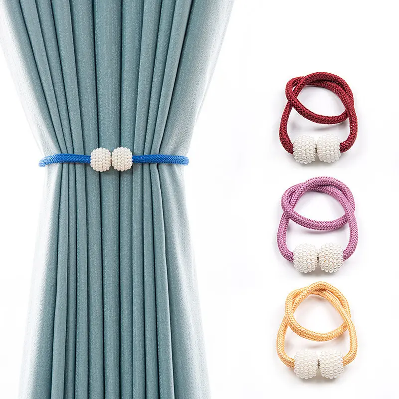 Pearl Magnetic Curtain Clip Buckle Curtain Holders Curtain Hook Hanging Ball Magnetic Curtain Tiebacks Home Curtain Accessories