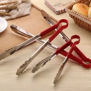 Kẹp gắp đồ ăn gắp, gắp đá tay cầm màu đỏ inox 304 tiện dụng 2