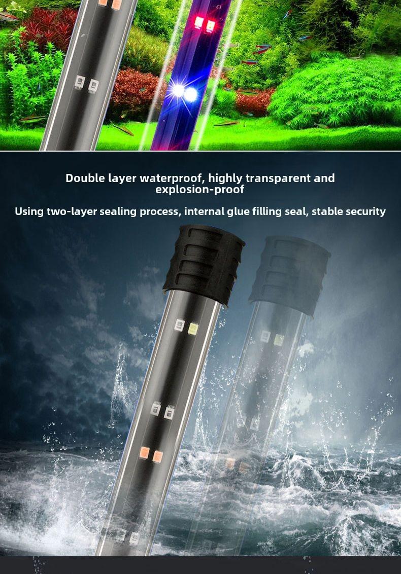 Product Introduction of Fish Tank Light LED Waterproof Lighting Aquarium Submersible Dragon Fish Light Super Bright Color Enhancing Small Tri-Color Fish Tank Light 20