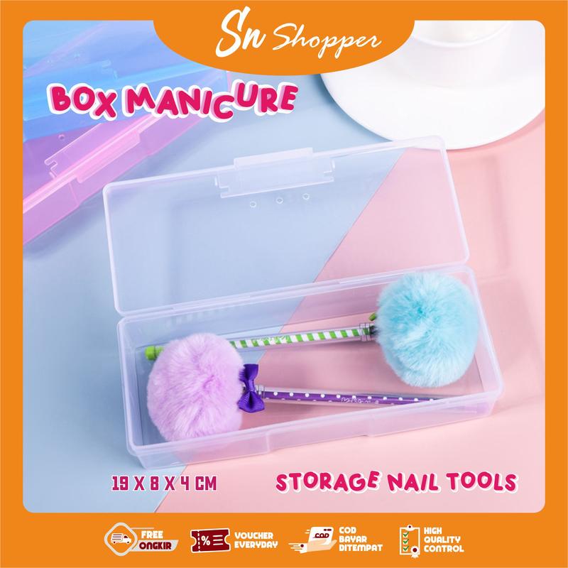 Storage Box Manicure Nail Tool Box Manicure Organizer Box Kotak Wadah ...