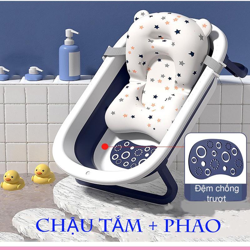   TẶNG PHAO TẮM  chậu tắm cho bé Thau tắm gấp gọn  KILUTA size To 