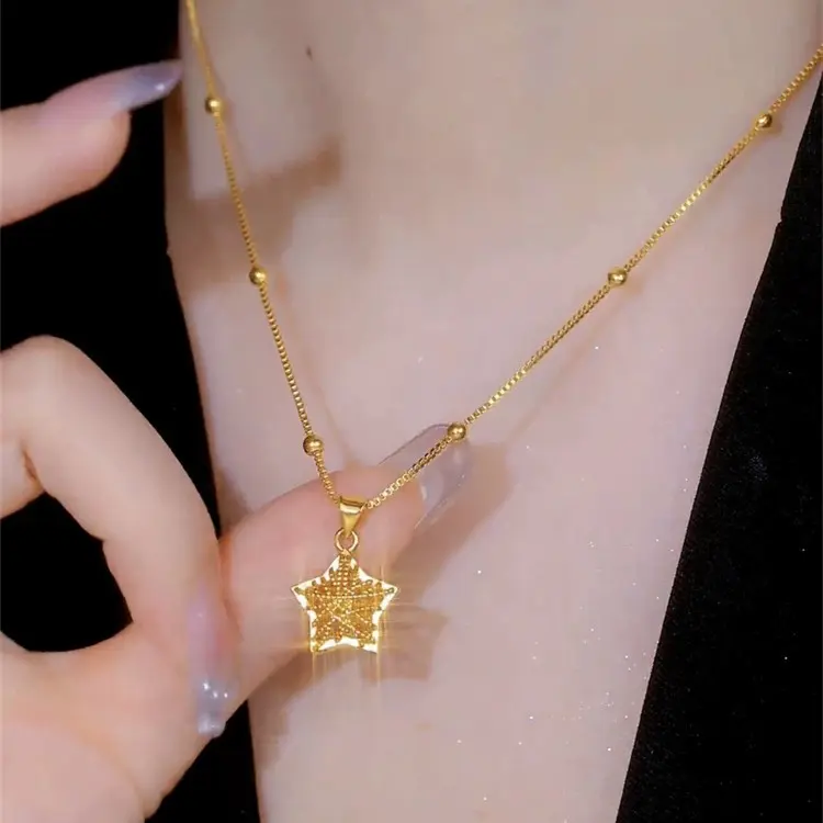 Vòng Cổ Thép Titan Ngôi Sao May Mắn, Vòng Cổ Nữ Thời Trang, Không Phai Màu, Không Đen, Không Dị Ứng, Giá Cả Phải Chăng, Dây Chuyền Xương Đòn Thanh Lịch Và Hoang Dã, Vòng Cổ Thời Trang Độc Đáo Tinh Tế Trang Sức Chain Jewelry Women Kiềng 7