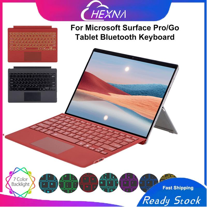 Bàn phím không dây dành cho Microsoft Surface Pro Thế hệ 3 4 5 6 7 7 + 8 9 10 11 X Go 1 2 3 4 Cầm Tay mỏng với Bàn phím máy tính bảng Touchpad Đèn nền