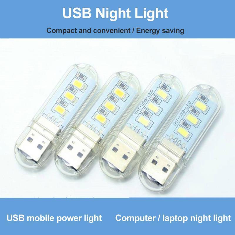 Đèn LED USB Cầm Tay Mini Siêu Sáng 3leds và 8leds Đèn Đọc Sách DC5V Thích Hợp Cho Sạc Dự Phòng PC Máy Tính Xách Tay Thích Hợp Cho Sự Cố Nguồn Điện Đọc Đầu Giường Thích Hợp Cho Khẩn Cấp Mobile