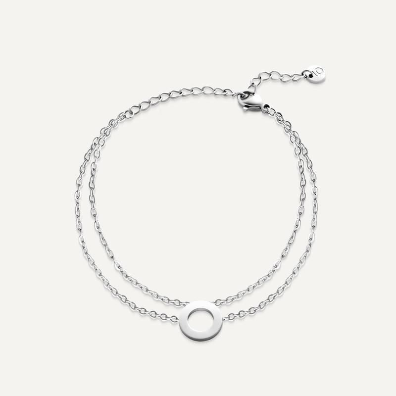 Vòng Tay Nữ Curnon Luna Bracelet - Trang Sức Phụ Kiện Đeo Tay Thời Trang-Thiết Kế độc đáo dây 2 lớp hoạt tiết mặt tròn