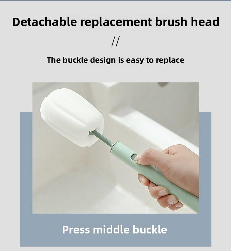 Product Introduction of Silicone Bottle Brush 360 Degree Rotation Baby Pacifier Cup Nipple Cleaning Brushes Set Handheld Soft Head Food Grade Watering 5