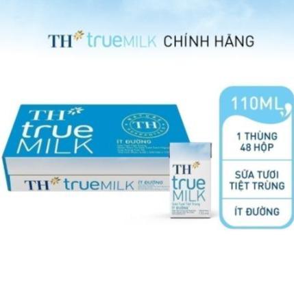 Thùng 48 hộp sữa tươi tiệt trùng ít đường TH True Milk 110ml 110ml x 48 Chua Nho sữa tươi vinamilk sữa tươi cho bà bầu sua tuoi