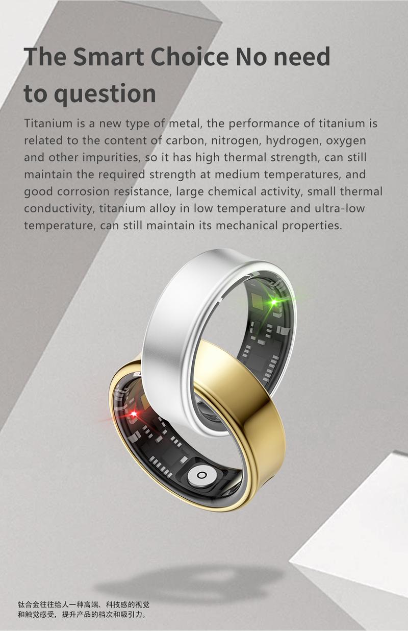 Product Introduction of Fashion SR05 smart ring Body temperature detection outdoor Titanium + epoxy resin smart finger ring Surprise Gift Box for love 26