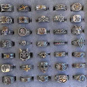 Cincin Vintage Cross 3D – Gaya Retro Punk, Ukuran Bisa Disesuaikan, Elegan & Nyaman