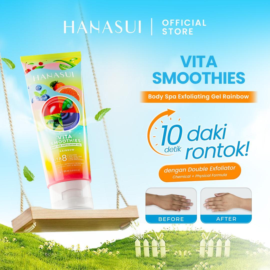 Hanasui Vita Smoothies Body Spa Exfoliating Gel 180ML - VITA 8 Complex Double Exfoliator Mengangkat Sel Kulit Mati & Menjaga Kelembapan Kulit Hanasui Vita Smoothies Body Spa Exfoliating Gel 180ML - VITA 8 Complex Double Exfoliator Mengangkat Sel Kulit Mati & Menjaga Kelembapan Kulit
