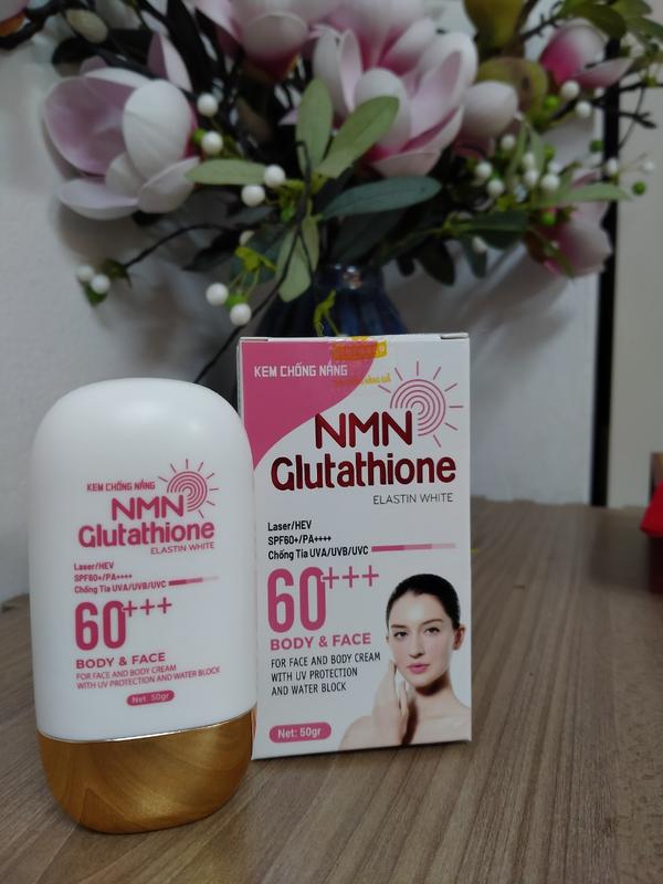 Kem chống nắng nâng tông Elastin White SPF 60+ NMN Glutathion cho mặt và body