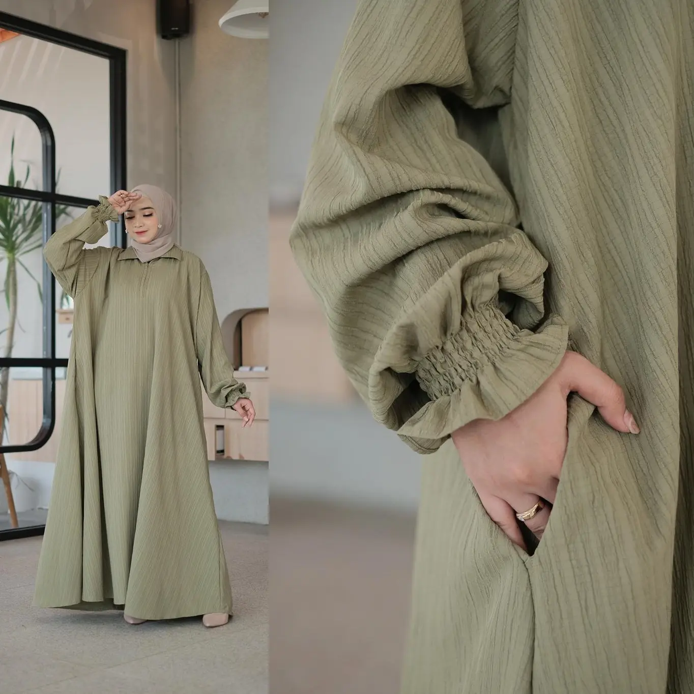 Molaw Gamis Ld 140 Lady Crush Super Jumbo Bahan Tebal Elegan Untuk Kondangan Fit Xxxxl-5l By Weniclo Muslim Wanita Syari Maxi