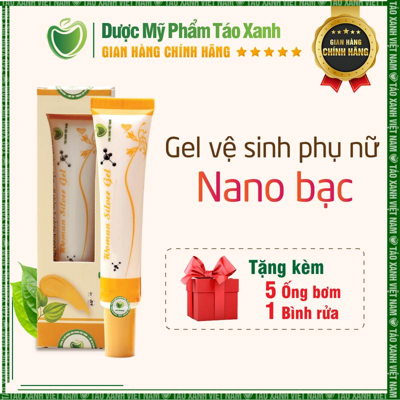Gel nano bạc phụ khoa - Gel vệ sinh phụ nữ Woman Silver Gel Táo Xanh (Che tên, tặng kèm ống bơm gel)
