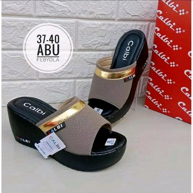 SANDAL WANITA CALBI TERBARU/SANDAL WEDGES CALBI MURAH Kasual 1