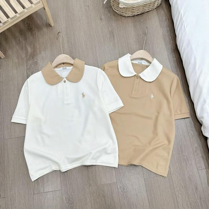 Áo PoLo Nữ Cổ Sen Thêu NGỰA Dễ Thương Chất Cotton Mềm Mát Minxu Shop POLO6 0