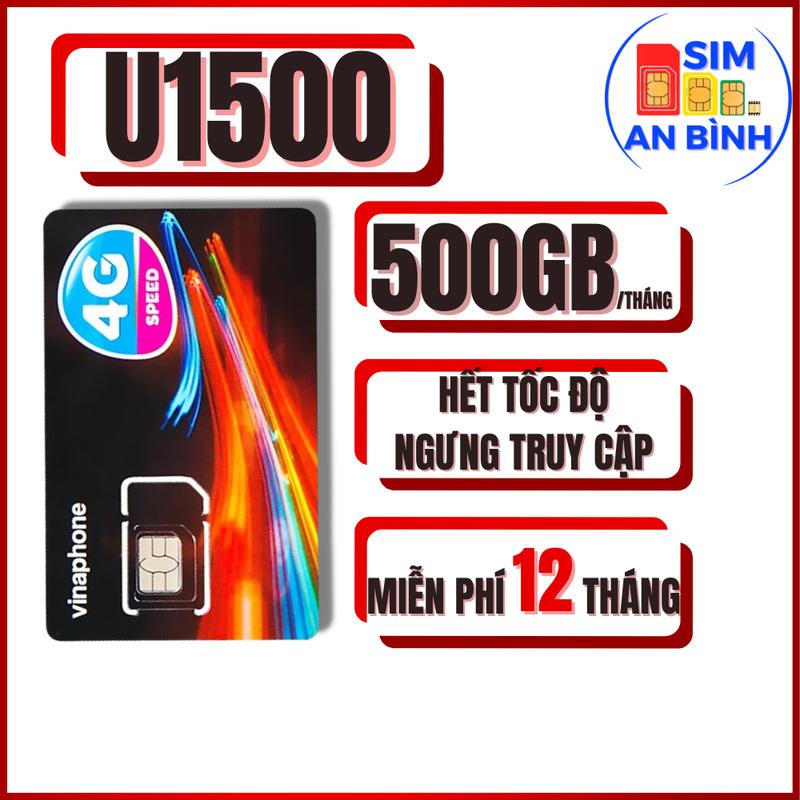 Sim 4G Vinaphone D500 , 12TD49 , U1500 - Miễn Phí 500GB - Trọn Gói 12 Tháng - Sim An Bình sim vinaphone sim  vina u1500 sim  ngọc mai