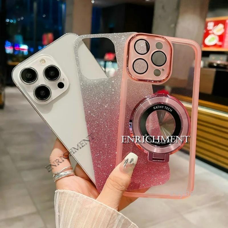 Product Introduction of For Oppo Reno12 Reno12Pro 5G Gradient Bling Casing Transparent Magnetic Ring Holder caseoh harga casing hp Phone Case Shockproof Camera Lens Protector anti slip Back Cover 19