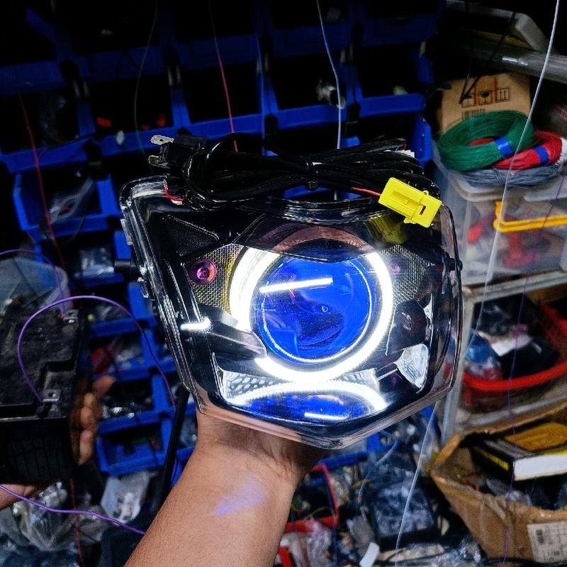 Full chóa Bi cầu choá suruma tím + đen kèm Phụ Tùng cho xe wave 100- wave 110 Bảo hành 12 tháng Phụ kiện phụ tùng Đèn Đèn Pha