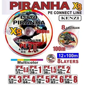 Senar PE Kenzi Piranha X8 100M Multicolor
