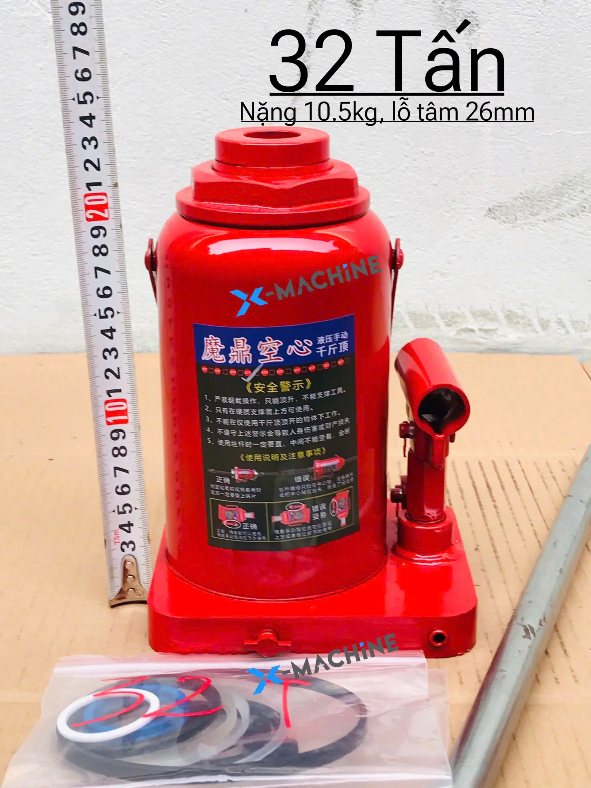 Kích đội rỗng tâm, kích xuyên tâm loại đế dày 32T