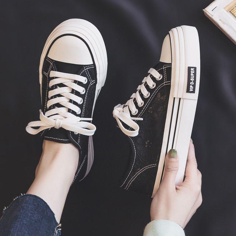 Giày Vải Mỏng Thoáng Khí Cho Mùa Hè, Giày Thể Thao Rỗng Mới, Bề Mặt Lưới, Màu Trắng 2