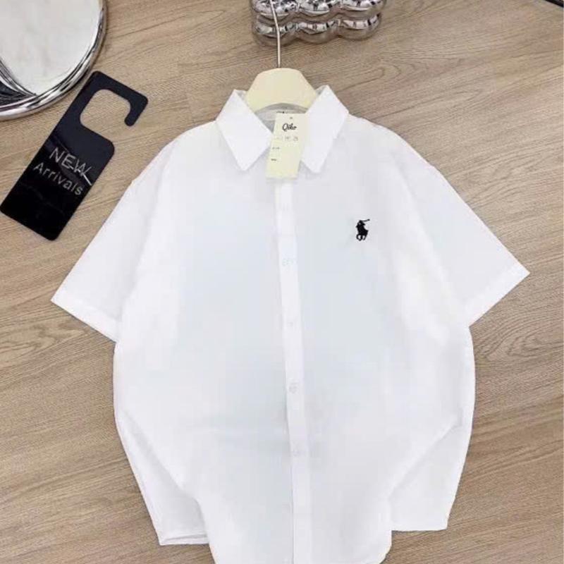 Sơ mi thêu nhân mã ngắn tay màu be, trắng, xanh 2