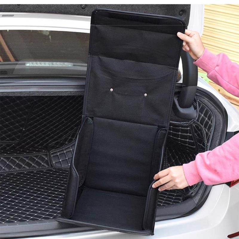 Foldable Car Trunk Storage Box, PU Leather Car Trunk Organizer, Multifunctional Car Storage Box, Universal Car Interior Accessories 3