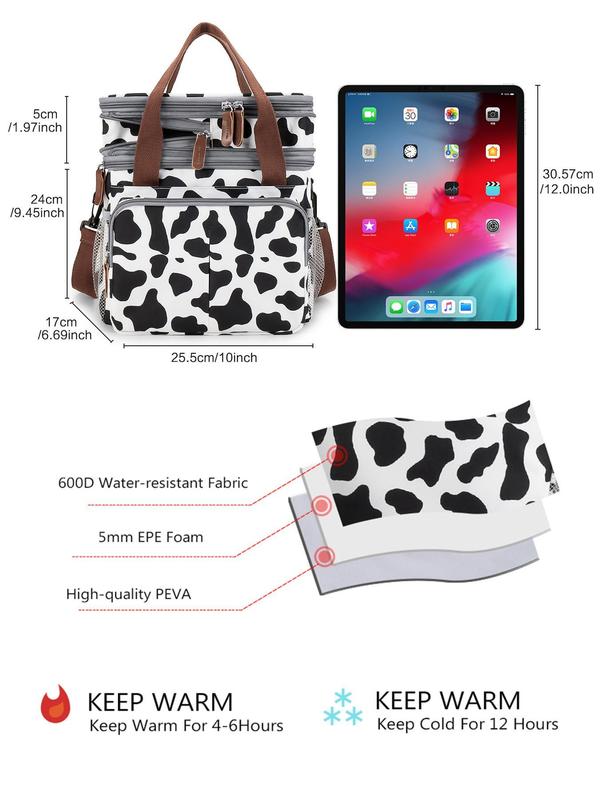 All Over Print Lunch Bag, Large Leakproof Lunch Box Cooler Bag, Multifunctional Lunch Bag for Women & Men, Lunch Box for Outdoor Camping Picnic 6