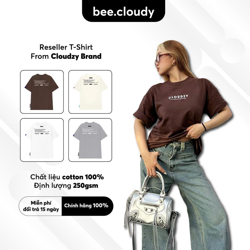 Áo thun nữ nam unisex tay lỡ local brand form rộng oversize cotton CLOUDZY BELOVED - Resells By JustBeeYou Menswear Cổ Tròn Top Nâu Women
