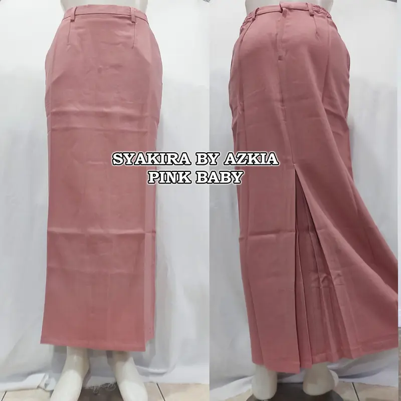 Rok kerja kantor wanita bahan model span warna pink baby,khaki, silver, coksu, putih, milo, dongker, abu tua dan maroon Brand Syakira by Azkia Putih Slim-fitting Stretch Formal 1