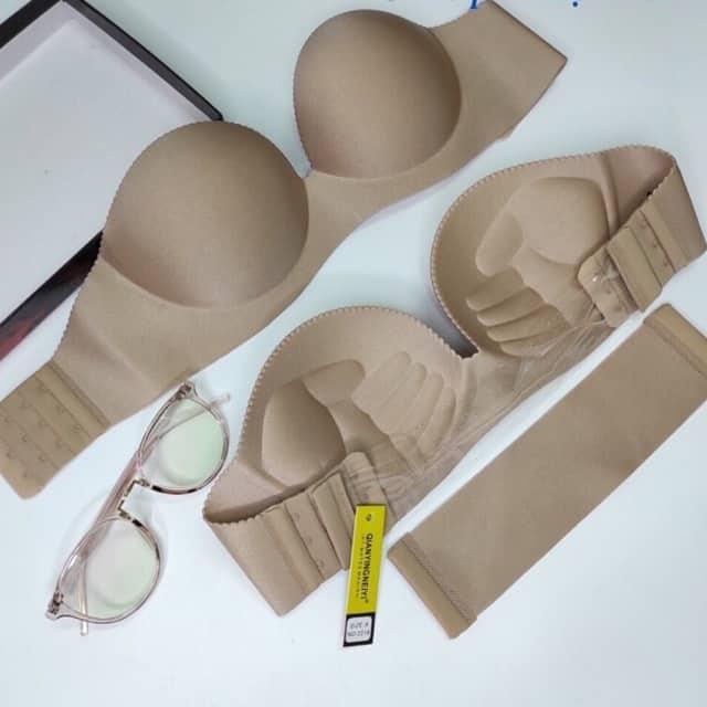 Áo không dây chống tụt dây đệm 3cm, dùng cho mặc váy dạ hội, váy cưới, đầm xẻ sâu Cao Cấp ( Cup B sz 36 dưới 55kg mặc vừa ạ) Nữ Voi Women Bra