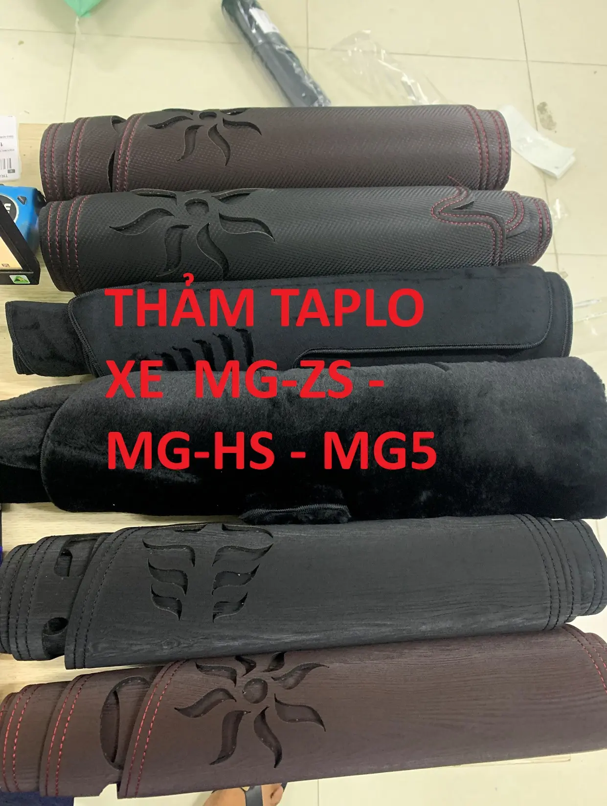 Thảm taplo xe MG-ZS - MG-HS - MG5 - Chuyentaplo - da carbon chống nắng - chống nóng cho bề mặt taplo Thảm Taplo