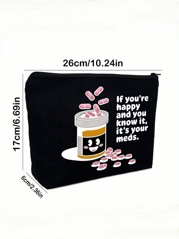 Pharmacist Themed Toiletry Bag, Pharmacist Gift, Travel Medicine Storage Bag, Zipper Makeup Bag, Cosmetic Bag, Toiletry Organizer for Women & Men 1
