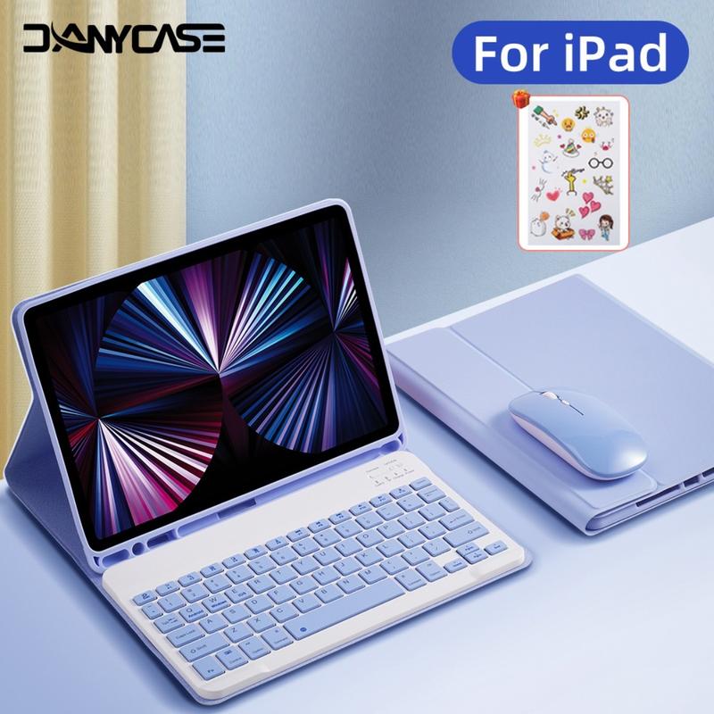  Ốp Bàn Phím Có Chuột Cho for iPad mini 6 7 cho iPad 7th 8th 9th 10th Thế hệ iPad Air4 Air5 Pro 2018-2022 11 12.9 inch Pro M4 Air 6th M2 Thế hệ 11 A16 Air 13 M2 M3 2025 11 13 11th Gen A16 2025 Vỏ Từ Tính Có Giá Đỡ Bút Chì ốp lưng có bàn phím cho ipad 
