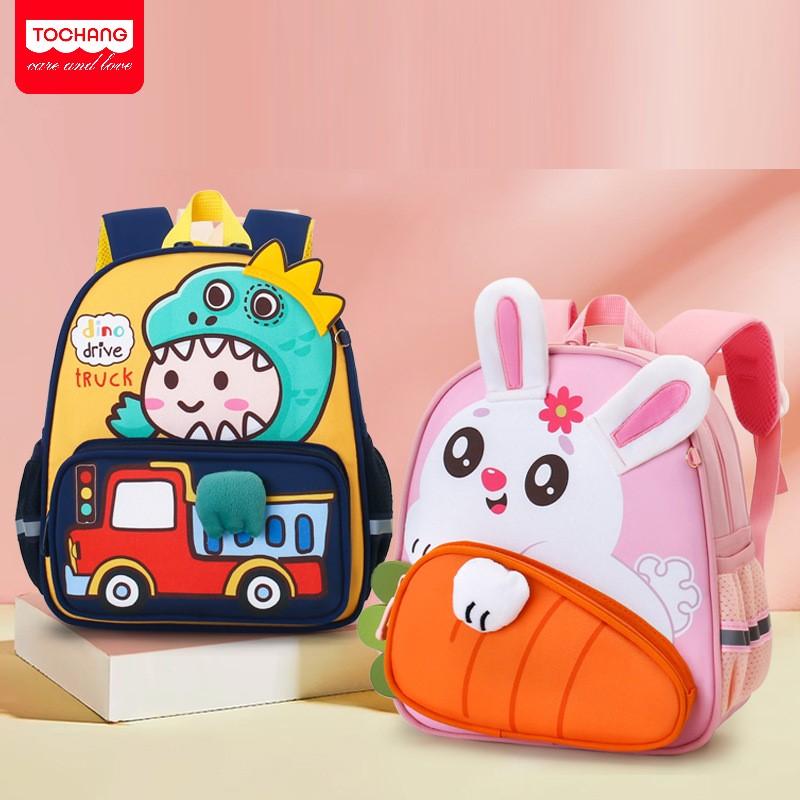 Balo mẫu giáo cho bé balo cho bé đi mầm non vải dù thô siêu nhẹ cặp cho bé gái bé trai Tochang