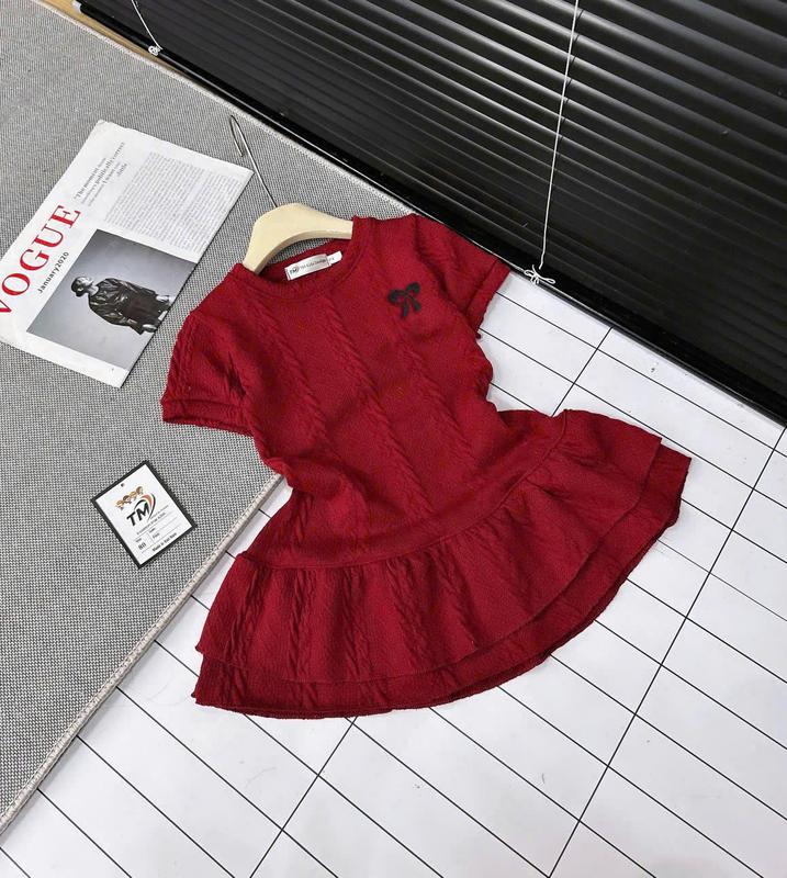 Váy len dạ thừng cho bé Gái chất liệu len dạ thừng đủ ssize 8-35kg (Váy len nơ)