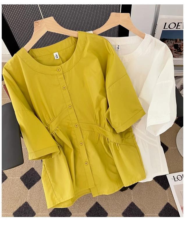 Áo Babydoll Cổ Trụ Bigsize Tay Bồng Nhiều Màu AO45