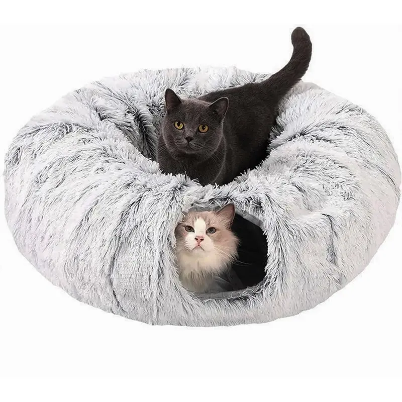 Foldable Cat Tunnel, 1 Count Portable Long Plush Cat Nest, Cat Tunnel Toy, Pet Supplies for Indoor Outdoor Use 0