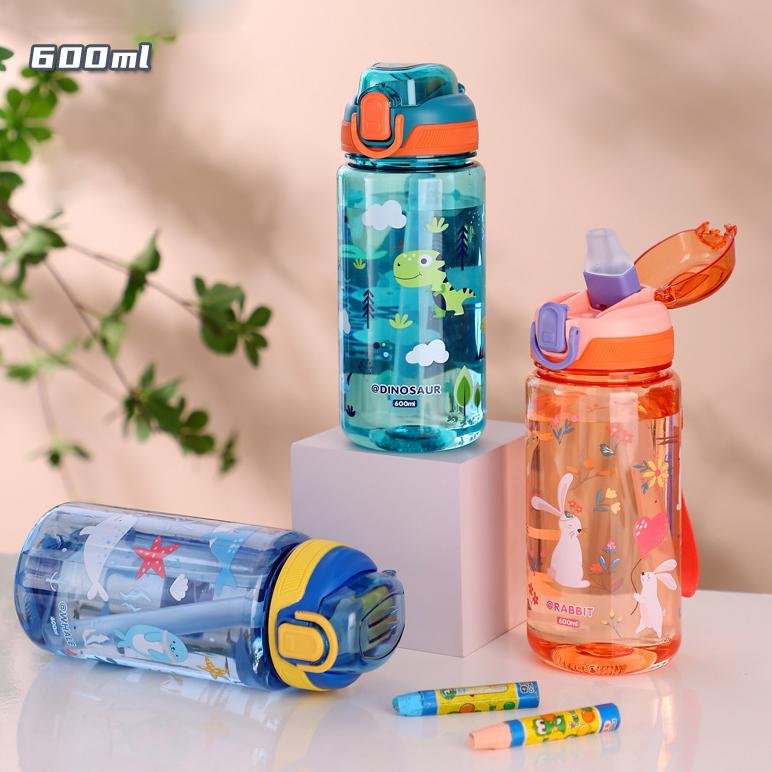  Bình Nước Cho Bé 600ML Có Khóa Chống Tràn 