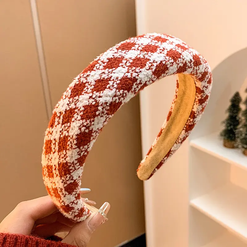 Băng Đô Giáng Sinh, Chất Liệu Nhung, Vương Miện Cao, Phong Cách Cổ Điển Màu Đỏ, Dành Cho Nữ, Người Nổi Tiếng Trên Internet Hàn Quốc, Kẹp Tóc Cạnh Rộng, Phụ Kiện Tóc Women Thun Titan headband 8