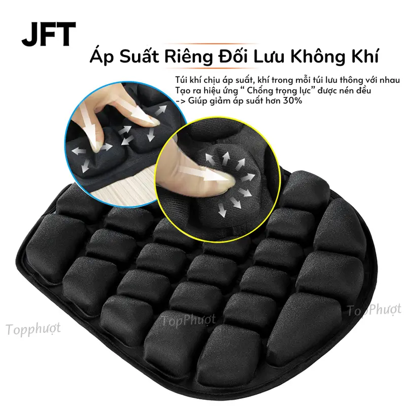 Đệm Lót Yên Xe Máy Bơm Hơi Đàn Hồi - Phù Hợp Cho Shiper& Phượt Thủ Êm Ái Đàn Hồi Chống Sốc Hiệu Quả 7
