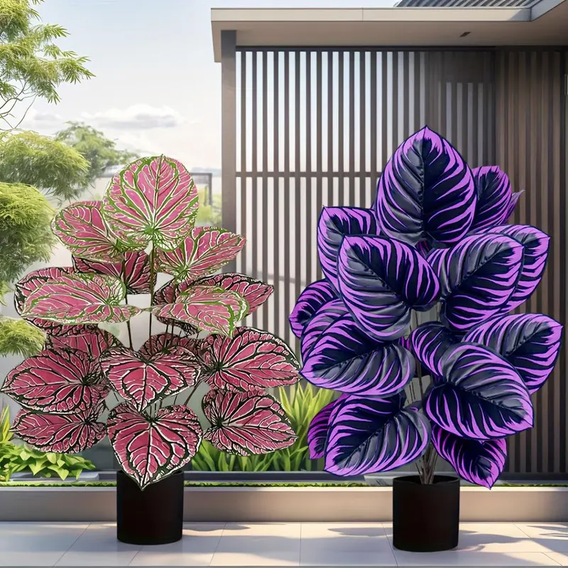Artificial Plant without Pot, 2 Counts/set Faux Plant, Decorative Plant for Home Living Room Bedroom Dining Room Wedding Party 7