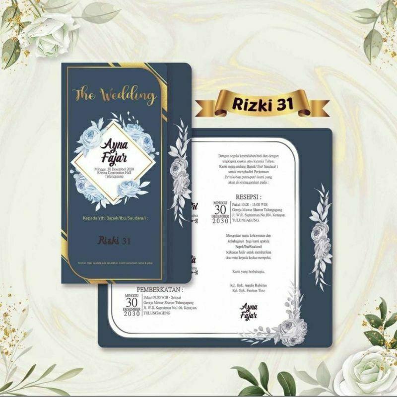 Undangan Pernikahan Kekinian RIZKI 31 Elegan Modern Paket Lengkap 100 PCS Gratis Label & Plastik - JanjiKita | Default