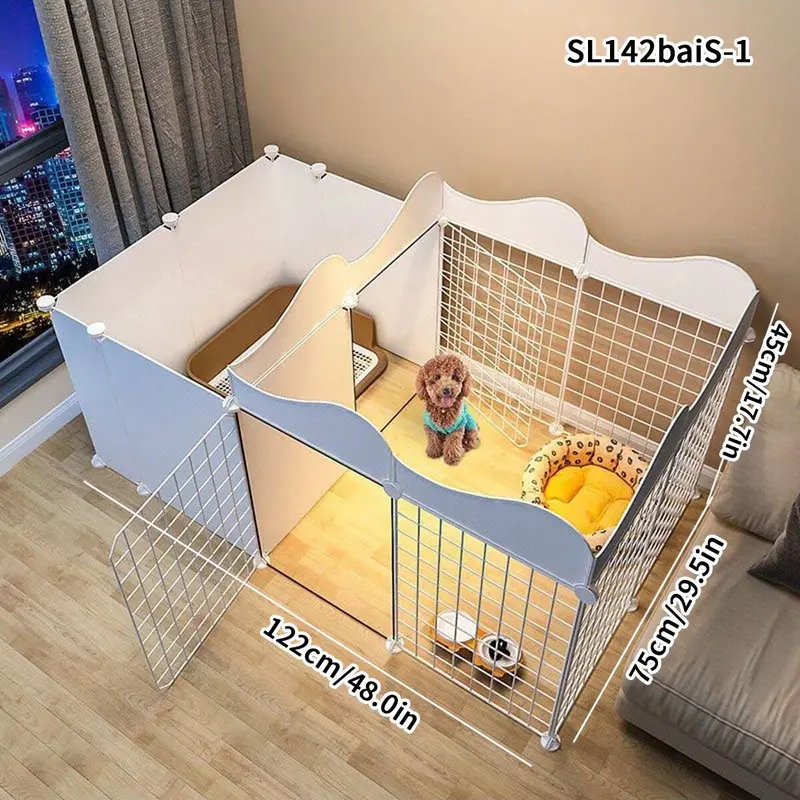 Pet Cage, Pet Fence, Indoor Pet Cage, Small Dog Fence, Dog Kennel with Toilet Area, Pet Supplies for Small Dogs, Dog & Cat Furniture 5