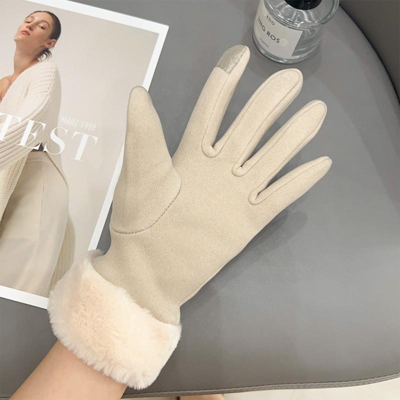Product Introduction of New Fashion Gloves Autumn Winter Cute Furry Warm Mitts Full Finger Mittens Women Outdoor Sport Female Gloves Screen 16
