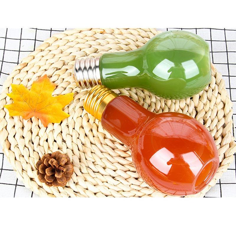 Product Introduction of Creative Light Bulb Plastic Beverage Bottle 1