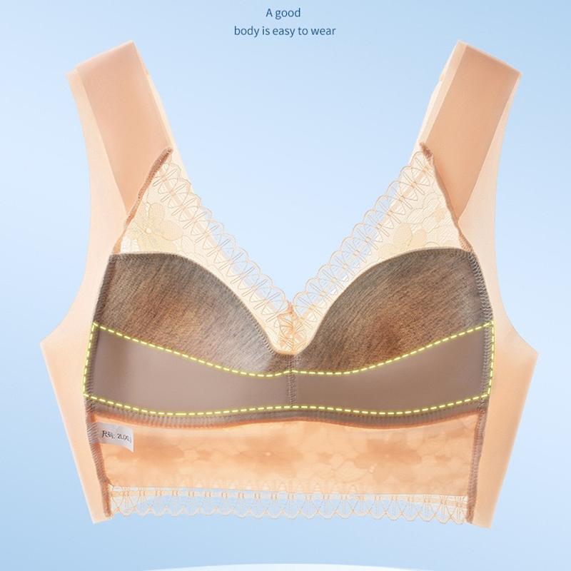 Large Size Lace Beautiful Back Push-up Bra, Adjustable Big Breasts, Small Beauty Vest, Support Side Breasts Women's Underwear 5