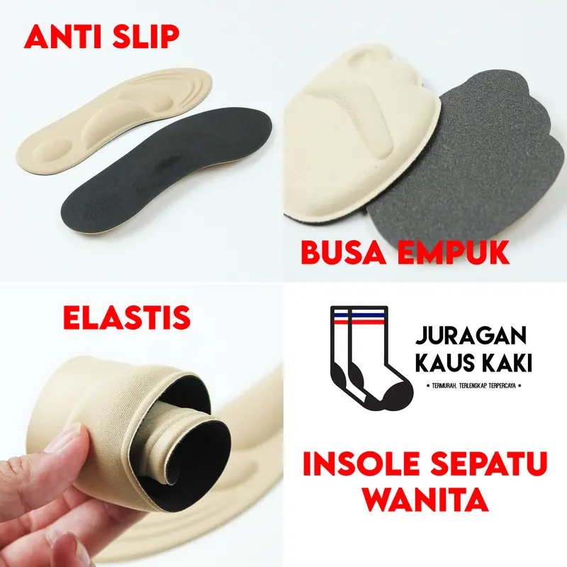 Insole Sepatu Wanita 4D Sol Dalam Soft Pad Bantalan Kaki Flat Shoes 1