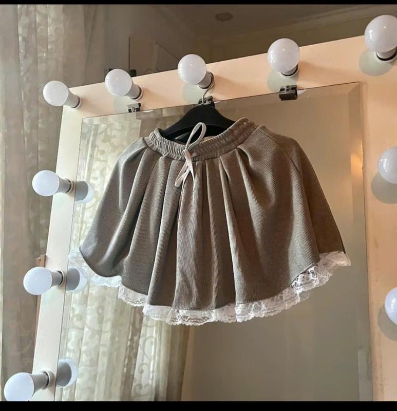 Chân váy xếp ly hộp phối ren chất tăm hàn cạp chun co giãn 40_60kg có quần bảo hộ top women hottrend - Bo Chun Màu Xám 1
