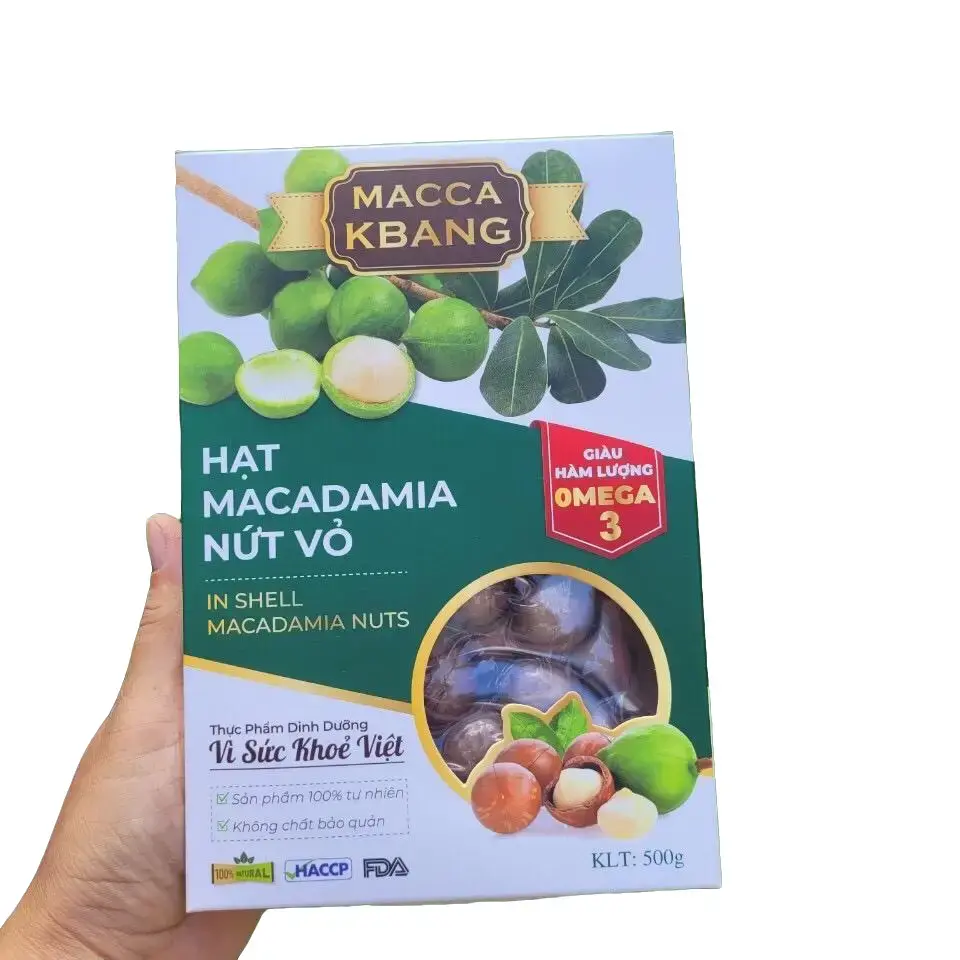 1kg Macca trungGia Lai Sấy Nứt Vỏ (2 hộp size23-26) Snack Ăn Vặt Food Nuts